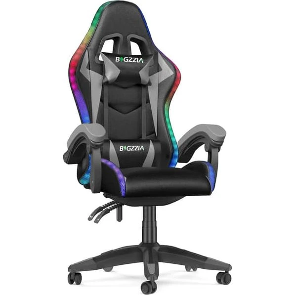 Ergonomisk Gamingstol med RGB LED og Lændestøtte