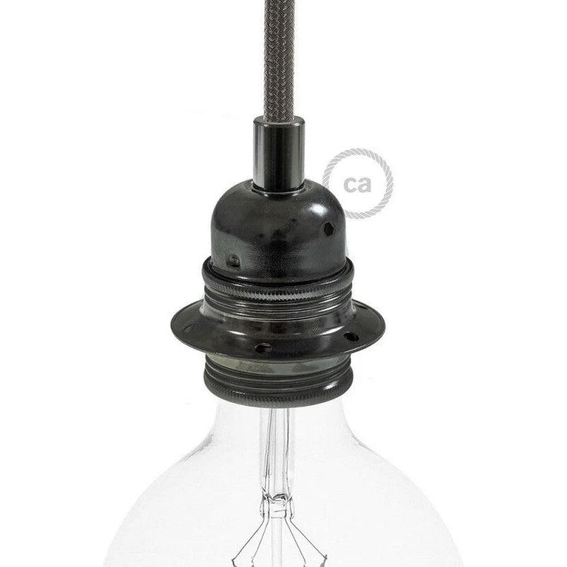 Creative Cables Double Ferrule E27 fatningskit - blank sort