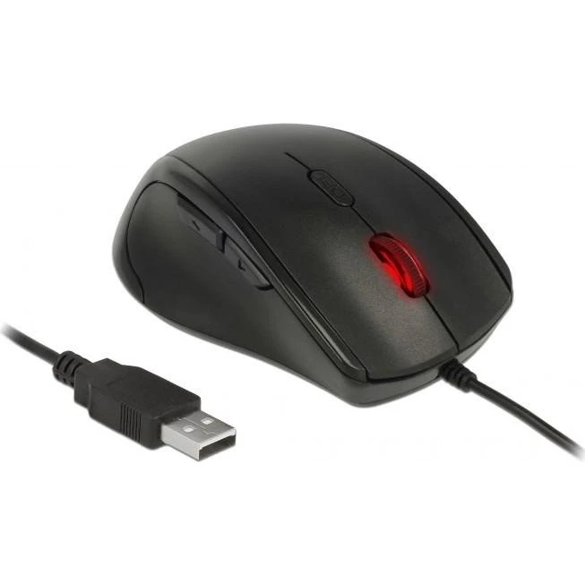 DeLOCK 12548 Venstrehåndsmus USB-A 2400 DPI - Sort