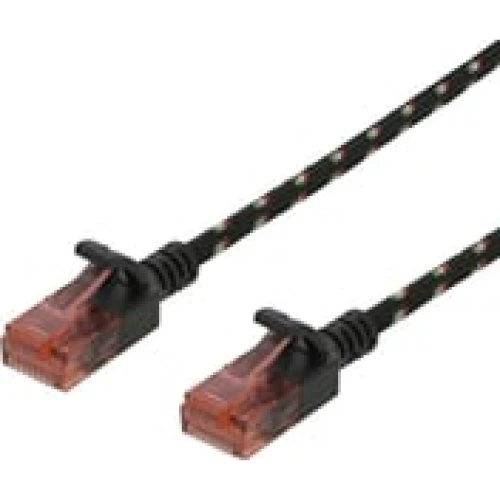 Deltaco CAT 6a Tough Slim Patchkabel - 1,5m - Sort