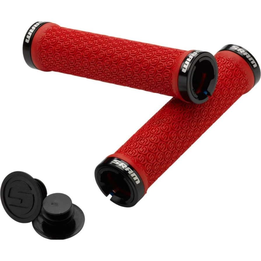 SRAM MTB Cykelhåndtag med Lockring, Silikone, 139mm - Rød