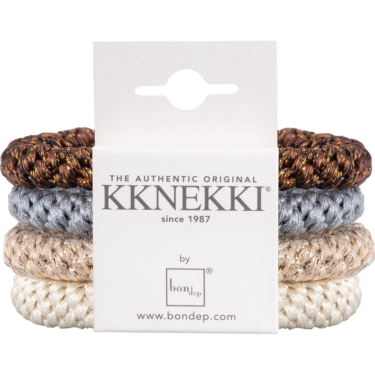 Kknekki Hair Tie Bundle 53 - 4 stk. Brown Beige