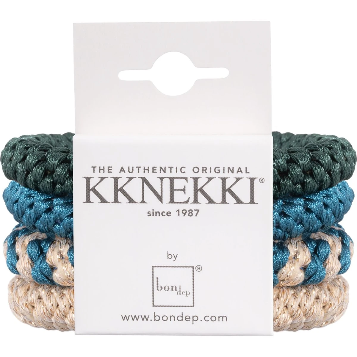 Kknekki Bundle 54 - 4-pak hårelastikker i Blue Beige