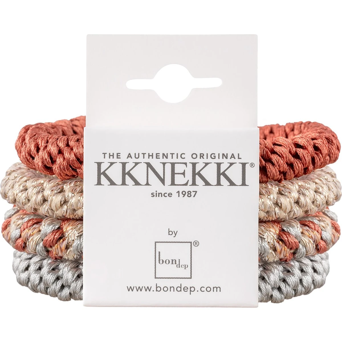 Kknekki Hair Tie Bundle 11 - 4 stk. Orange Beige
