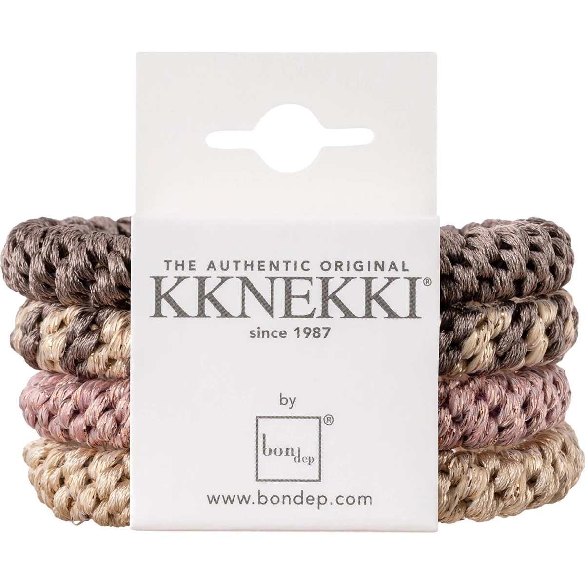 Kknekki Hair Tie Bundle 10 - 4 stk. Beige Brown