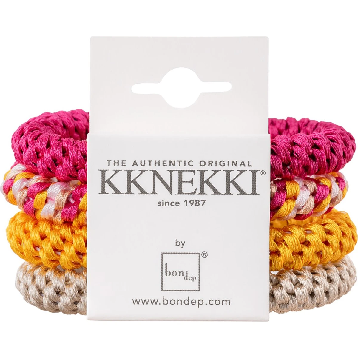 Kknekki Hair Tie Bundle 1 - 4 stk. Orange & Pink