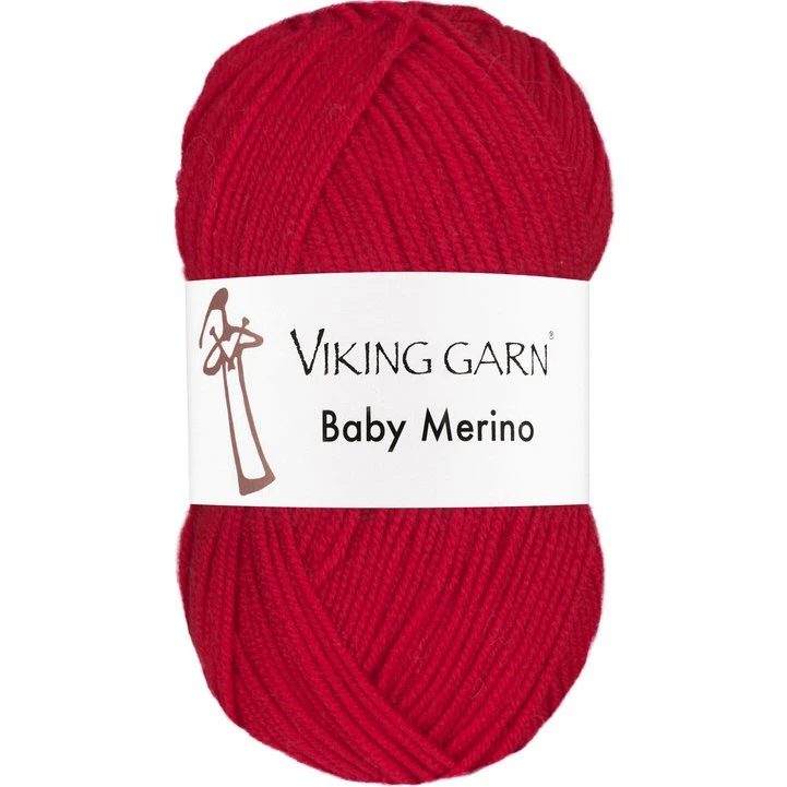 Viking Baby Merino 250 Rød - 100% Merinould