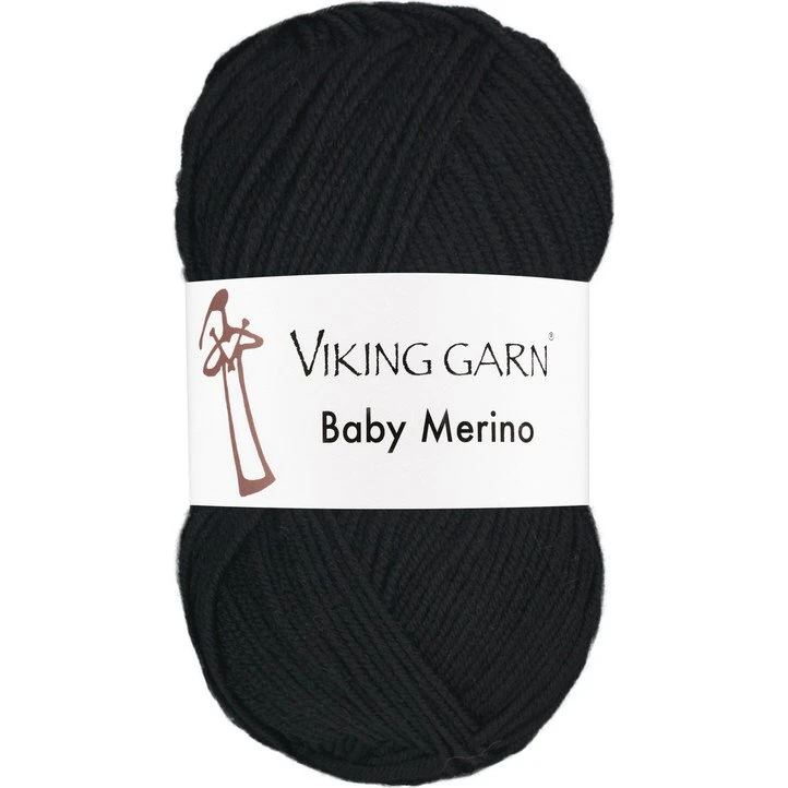 Viking Baby Merino 203 Sort - 50g Merinould