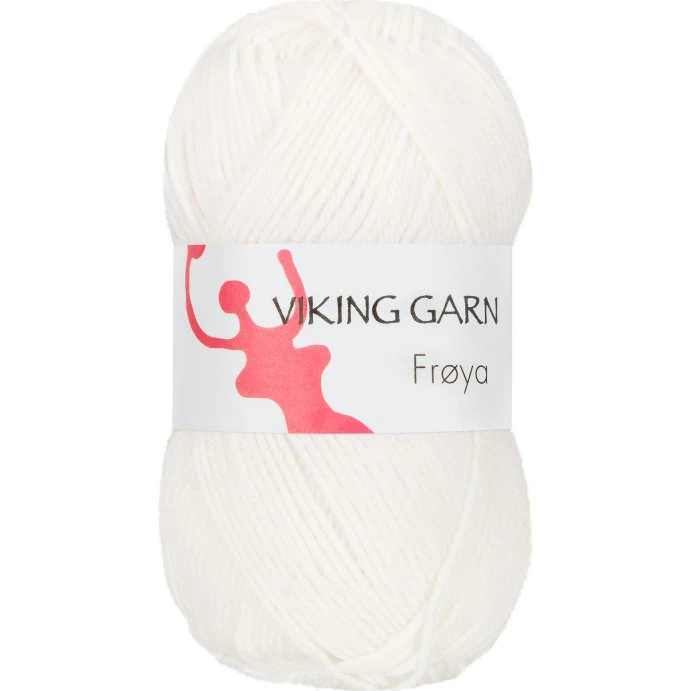 Viking Frøya 202 Hvid - Blødt uld/nylon garn