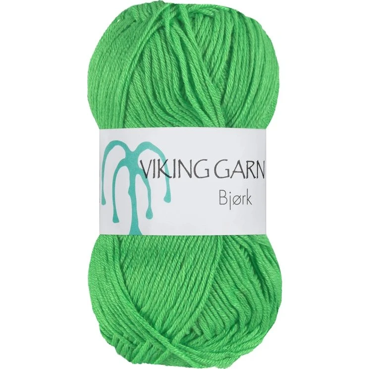 Viking Bjørk 538 Stærk Grøn - Blandingsgarn (50% Bomuld & 50% Bambus)