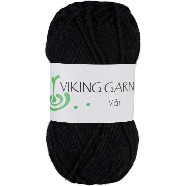 Viking Vår 403 Sort - 100% Blød Bomuldsgarn