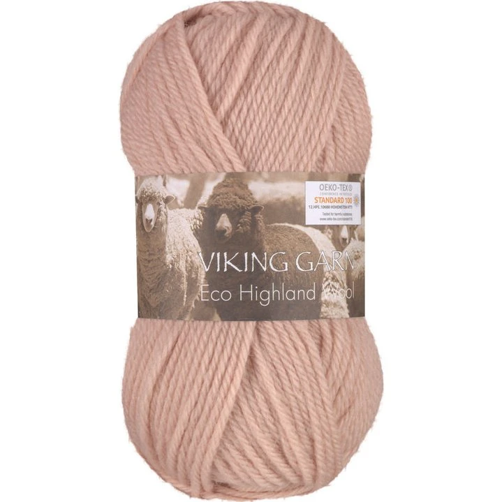 Viking Eco Highland Wool 262 Pudder rosa - 100% Merinould