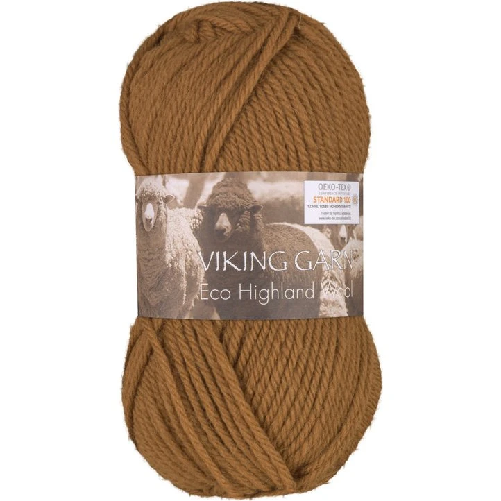 Viking Eco Highland Wool 253 Cognac - 100% Peruviansk Merinould
