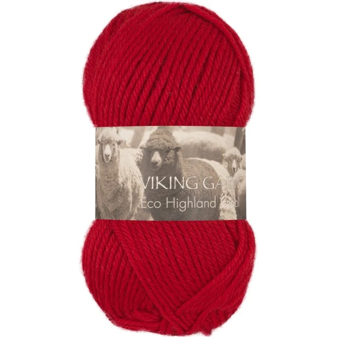 Viking Eco Highland Wool 250 Rød - 100% Peruviansk Merinould