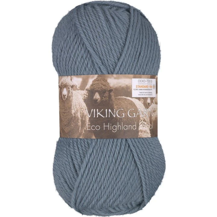 Viking Eco Highland Wool 210 Gråblå - 100% Peruviansk Merinould