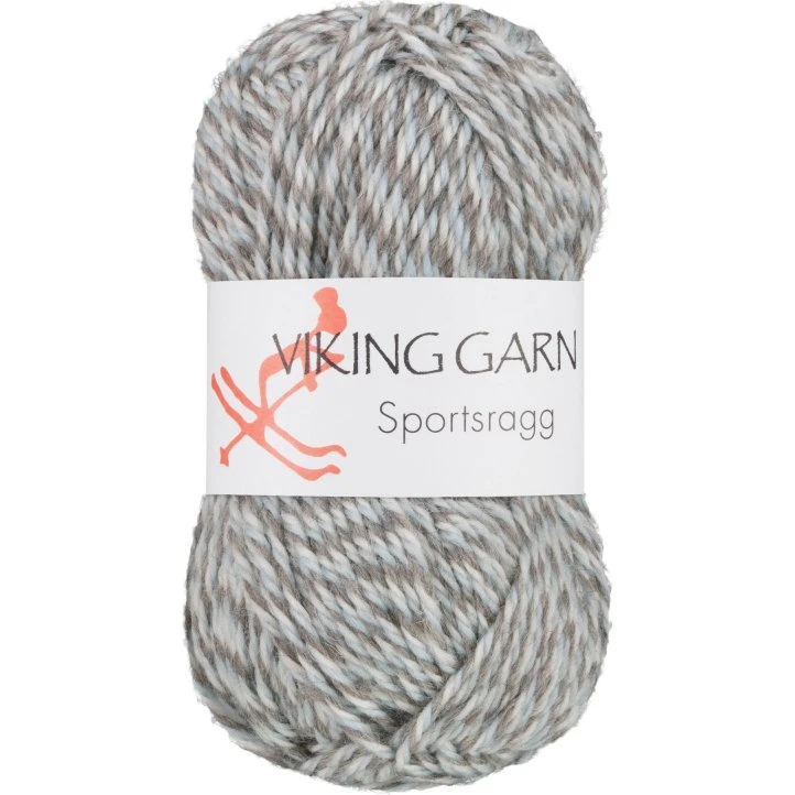 Viking Sportsragg 585 Grå/Lys Blå - Uld/Akryl/Nylon