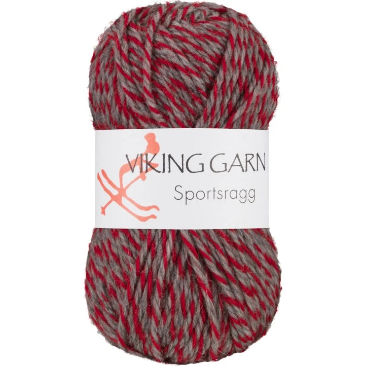 Viking Sportsragg 560 Grå/Rød - Uld, Akryl & Nylon