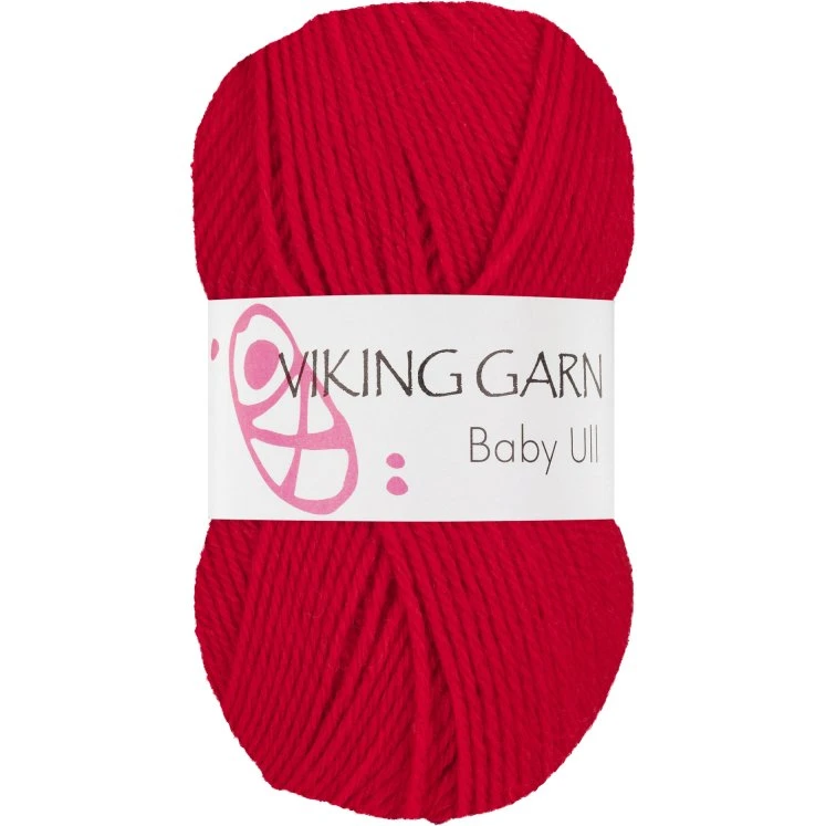 Viking Baby Ull 350 Rød - 100% Merinould