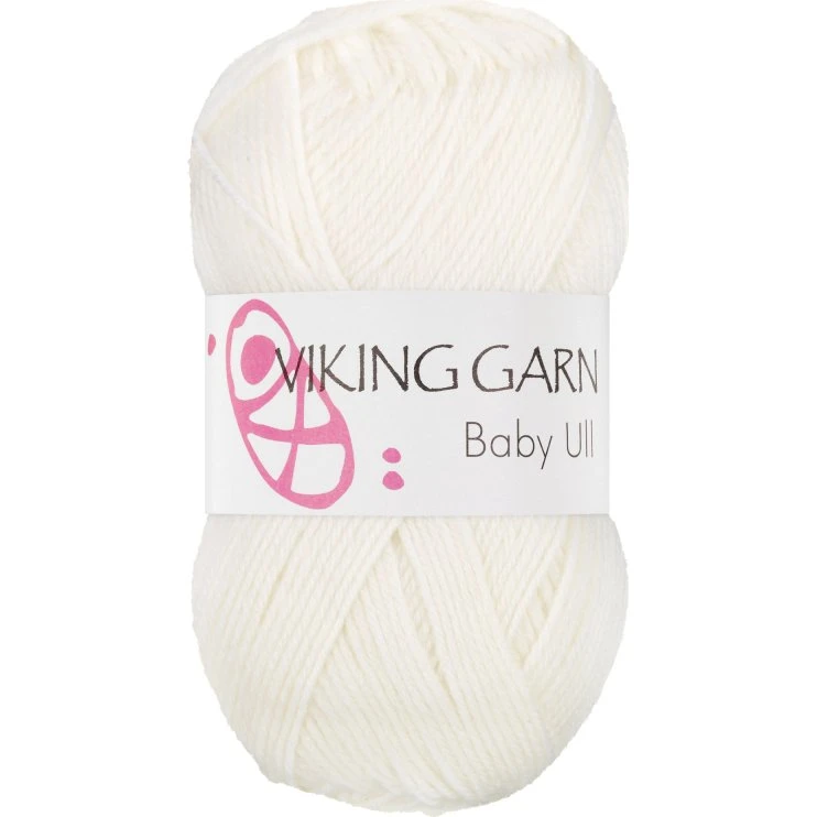 Viking Baby Ull 300 Hvid - 100% Merinould