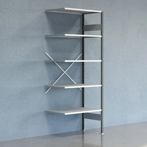Lagerreol V06 Følgesektion 2500x600x1000 mm - Galvaniseret