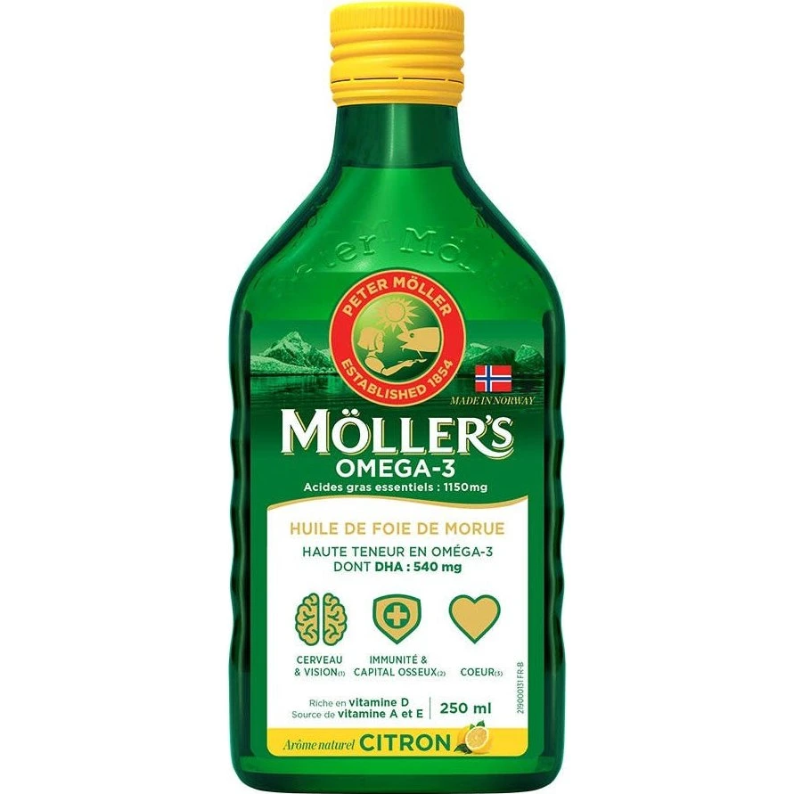 Möllers Omega 3 Torskeleverolie Citronsmag 250ml