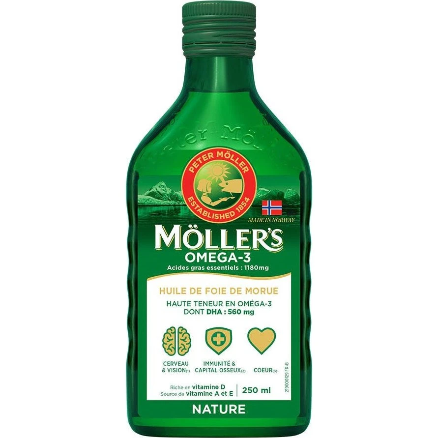 Möllers Omega 3 Naturlig tran uden aroma 250ml