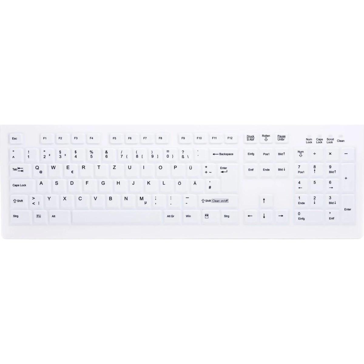 Contour Active Key AK-C8100F Trådløst Tastatur - Hvid, Tysk QWERTZ