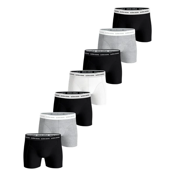 Björn Borg Cotton Stretch Boxers 7-pack, Sort, L