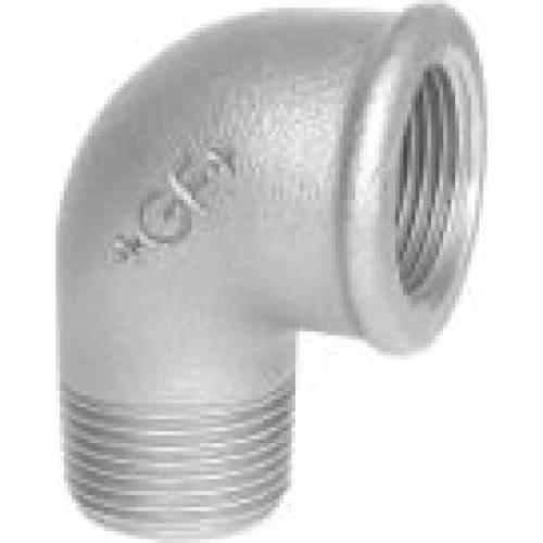 Georg-Fischer Vinkel 90° Galvaniseret 1/2 x 3/8 Muffe/Nippel