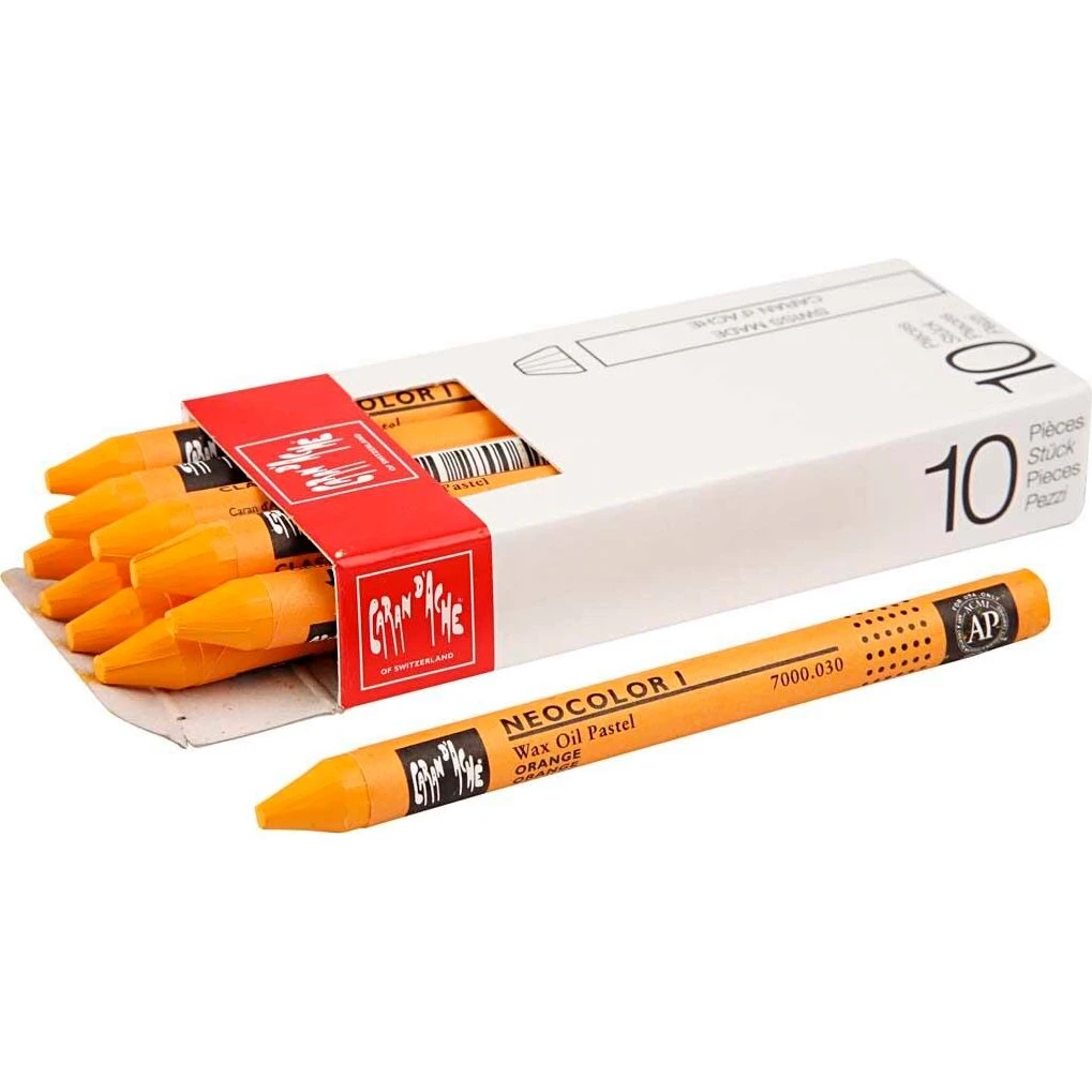 Caran d'Ache Neocolor 1 Orange (030) - 10 stk. vokspasteller