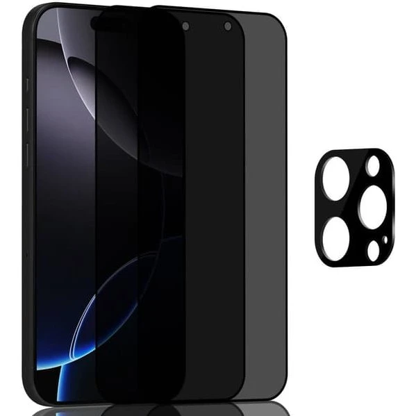 iPhone 16 Pro Privacy Skærmbeskyttelse (2-pak) & Linsebeskyttelse