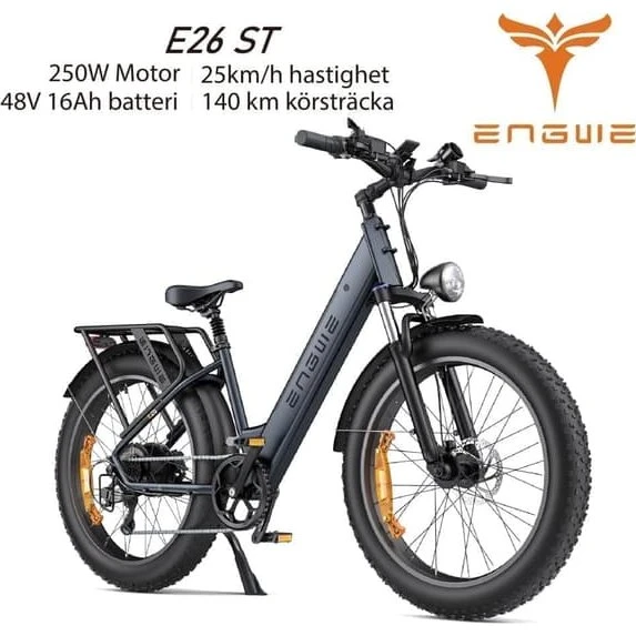 ENGWE E26 ST Elcykel med 26" Fat Tire og 140 km rækkevidde