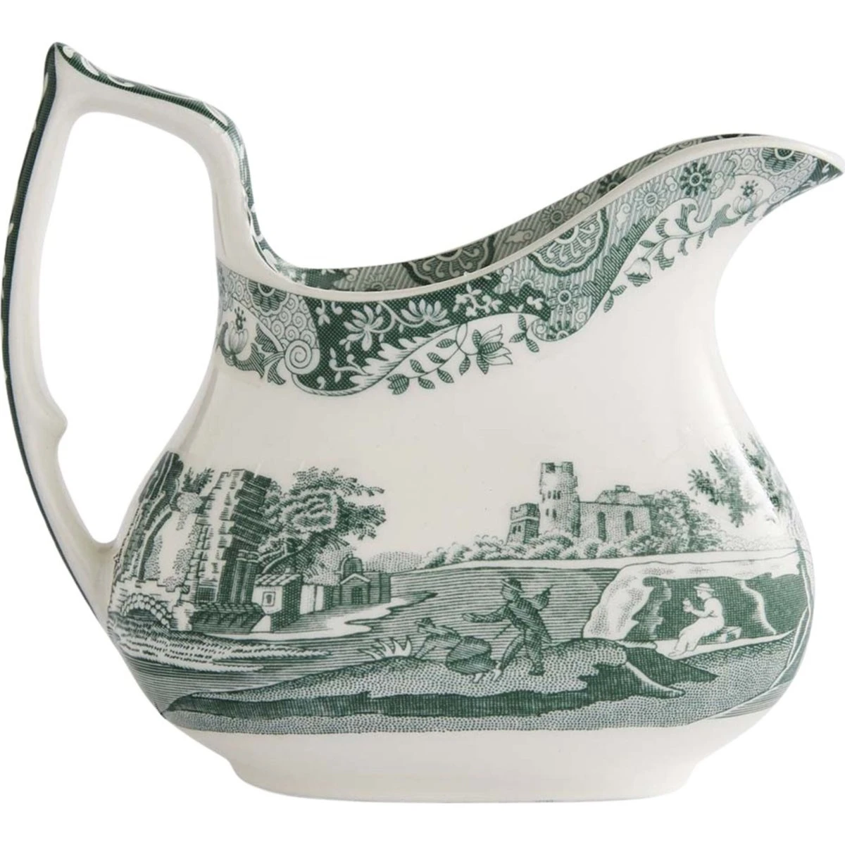 Spode Heritage Green Italian mælkekande 22 cl, grøn/hvid