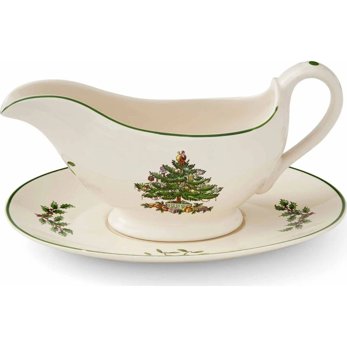 Spode Christmas Tree saucekande med fad, 31 cl