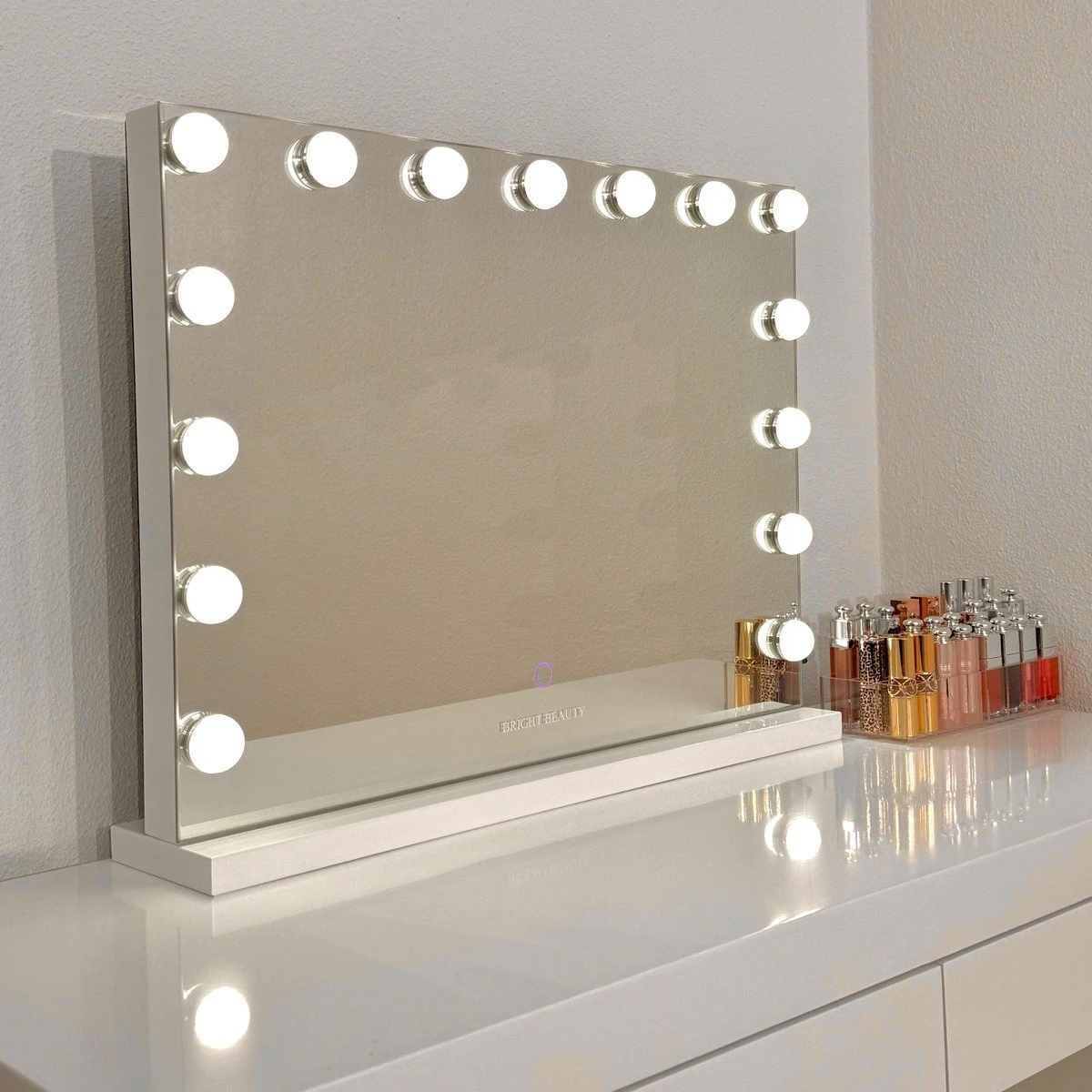 Bright Beauty® Hollywood Make-up Spejl med LED - 58x46 cm, Hvid