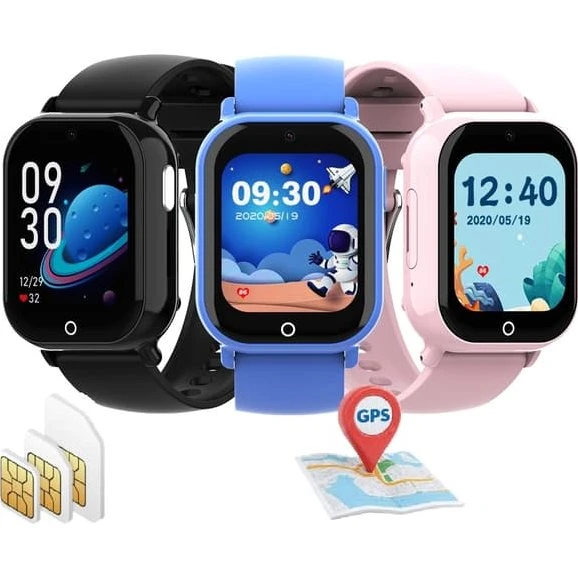 4G Smartwatch til børn med GPS, LBS & WiFi - inkl. SIM-kort