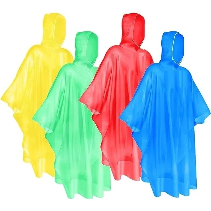 Regnponcho med hætte, One Size, 132x203 cm