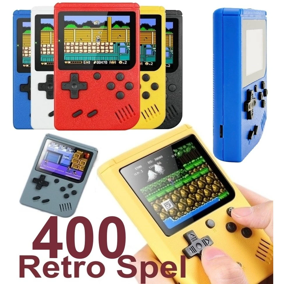 Retro Spil Håndholdt Konsol med 400 spil og 3" farveskærm