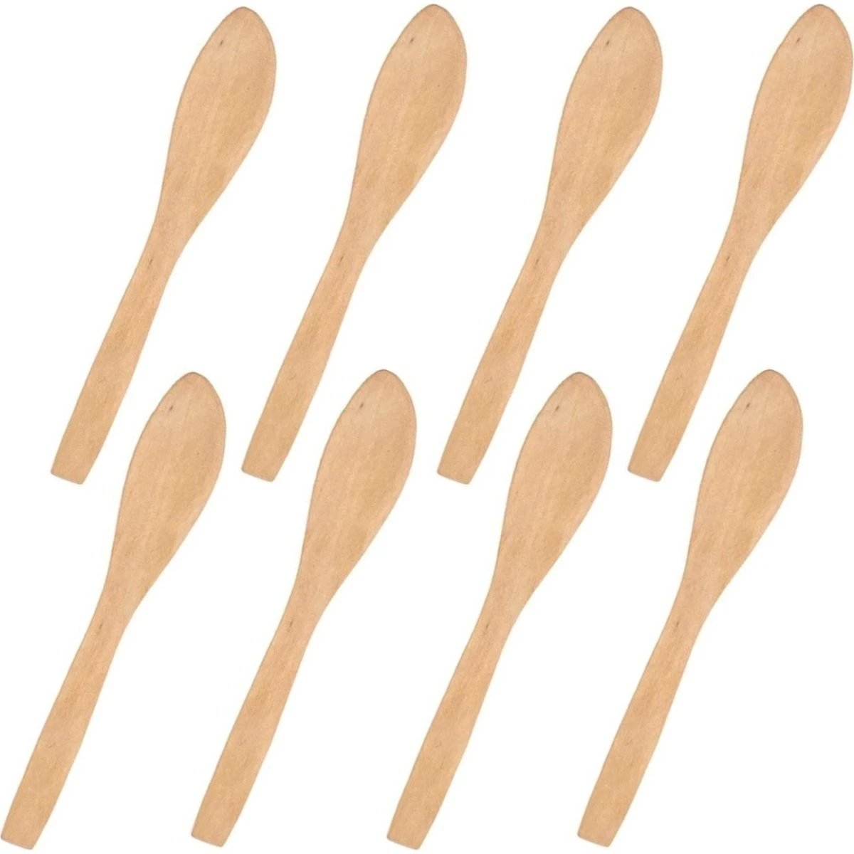 8-pak håndlavede smørknive i bøg - 160 mm