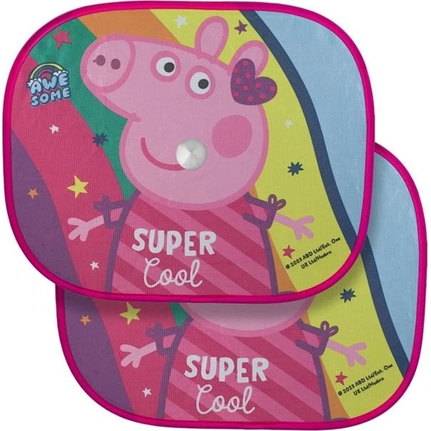 Peppa Pig Solskærme m. sugekopper - 2-pak