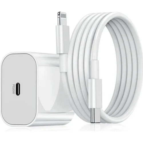 20W USB-C PD Hurtigoplader til iPhone med 2M kabel