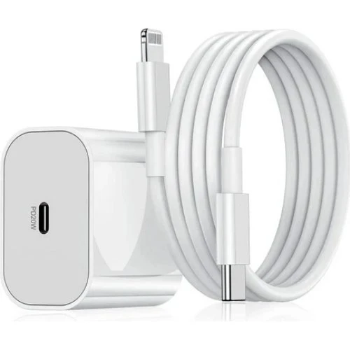 20W USB-C PD Hurtigoplader til iPhone med 1M kabel