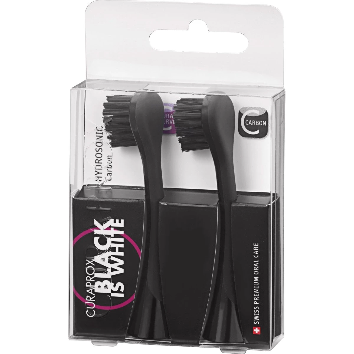 Curaprox Black is White Refillborstar Carbon 2-pak