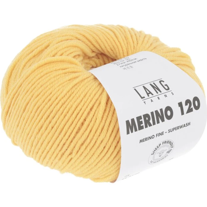 Lang Yarns Merino 120 - 0149 Guldgul Merinould