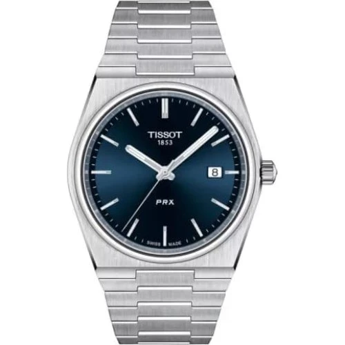 Tissot T-Classic PRX herreur med blå skive og stållænke