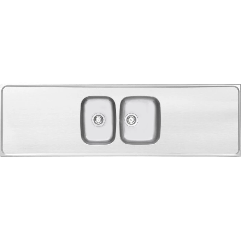 Contura Classic H 2000 C stålbord med vask, 200x63,5 cm