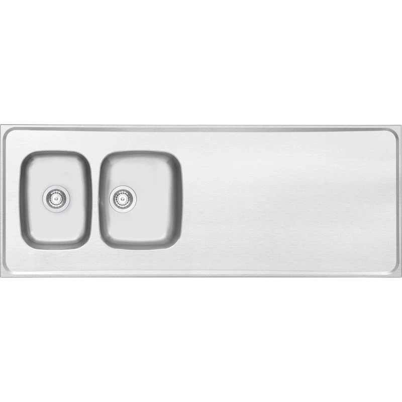 Contura Classic H 1600 stålbord med dobbeltvask, 160x61 cm