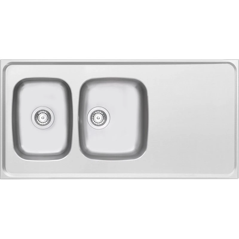Contura Classic H 1220 stålbord med dobbeltvask, 122x61 cm