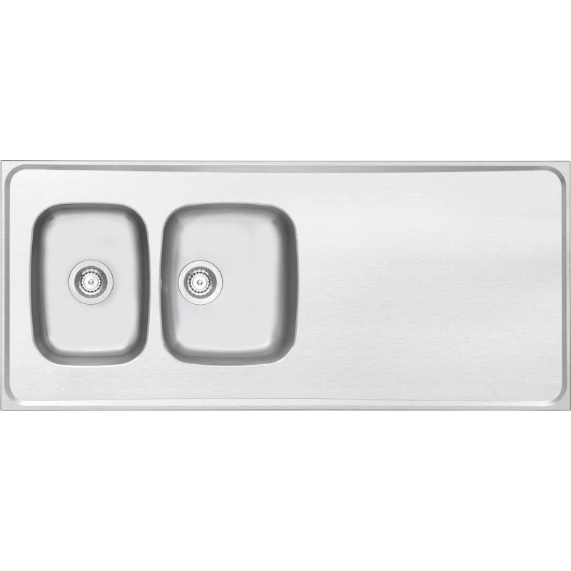 Contura Classic H 1400 stålbord med vask, 140x63,5 cm, rustfrit stål