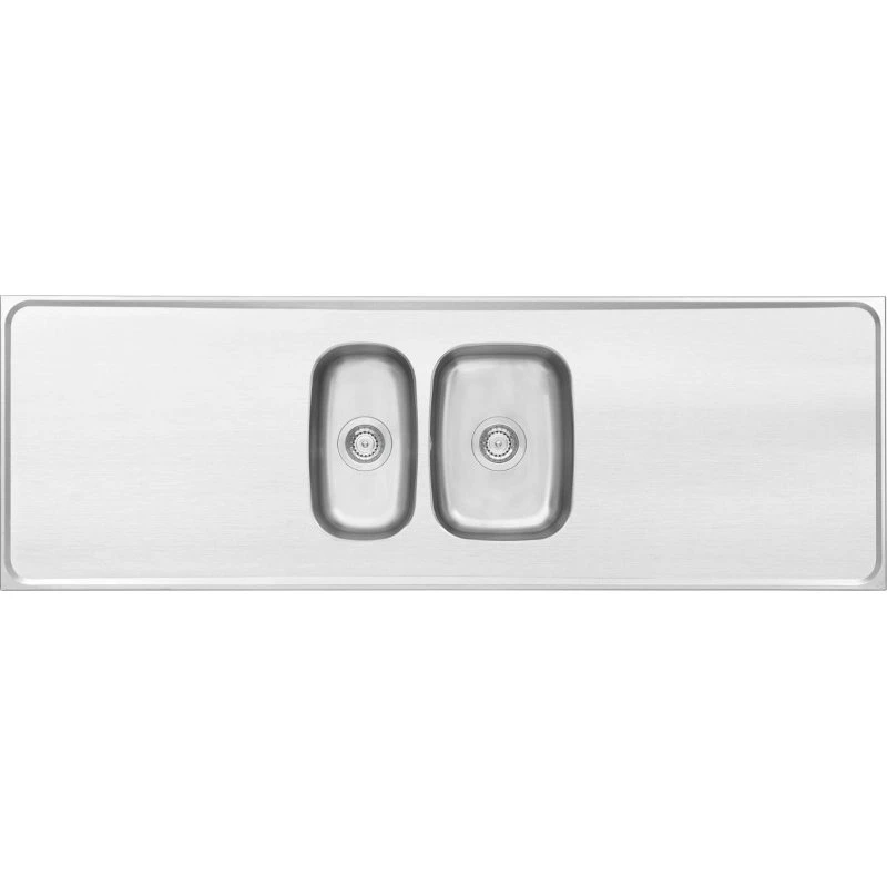 Contura Classic G 1800 stålbord med dobbeltvask, 180x60 cm